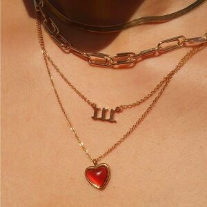 En Route Jewelry Carnelian Stone Heart Necklace